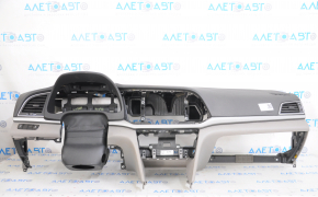 Torpedo front panel with AIRBAG Hyundai Elantra AD 17-20 prerest, black with gray inserts, scratches
