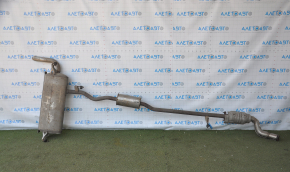 Rear muffler with barrels Nissan Rogue 14-20 with catalytic converter, dented