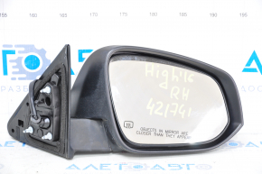Side mirror right Toyota Highlander 14-19 6 pins, turn signal, heated, white