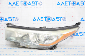 Headlight front left Toyota Highlander 14-16 bare, light, halogen, sand