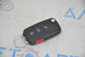Key VW Tiguan 12-17 4 buttons, folding, worn, missing emblem