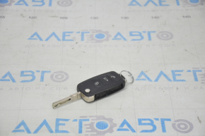 Key VW Tiguan 12-17 4 buttons, folding, worn, missing emblem