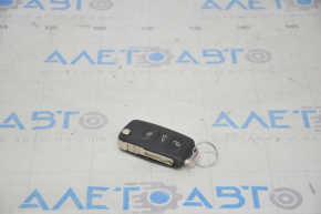 Key VW Tiguan 12-17 4 buttons, folding, worn, missing emblem