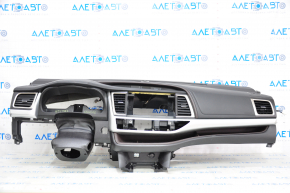 Dashboard front panel with AIRBAG Toyota Highlander 14-19 black