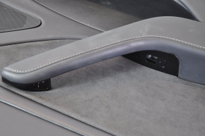 Door trim card rear left Tesla Model 3 18-20 leather black with speaker and window lifter control and door opening button, stains, bumps