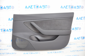 Door trim card front right Tesla Model 3 18-20 leather black, with window lift control and door opening button