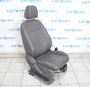 Passenger seat Ford C-max MK2 13-18 with airbag, mechanical, leather black, worn