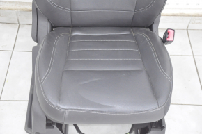 Passenger seat Ford C-max MK2 13-18 with airbag, mechanical, leather black, worn