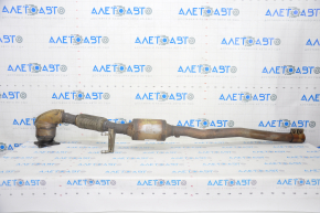 Intake pipe with catalytic converters VW Tiguan 09-17 dented rear catalytic converter, torn mesh