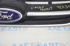 Grill grill Ford C-max MK2 13-18 with emblem, chrome swelled, sand, poke