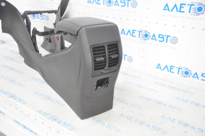 Central console armrest Ford C-max MK2 13-18 leather black, scratches, missing socket cover