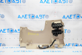 Driver's knee pad Nissan Rogue 14-20 beige, broken crepe, scratches, plastic turned white