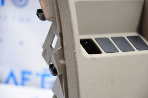 Driver's knee pad Nissan Rogue 14-20 beige, broken crepe, scratches, plastic turned white