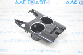 Center console trim with cup holders Ford Fusion mk5 13-16 type-1, black gloss, scratches