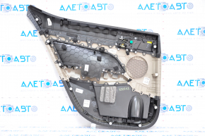 Door trim card rear right Hyundai Elantra AD 17-18 black with beige insert plastic, armrest leather, molding gray gloss, scratches