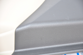 Door trim card rear left Hyundai Elantra AD 17-18 black with beige insert plastic, armrest leather, molding gray gloss, scratches