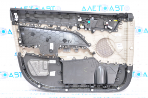 Door trim card front right Hyundai Elantra AD 17-18 black with beige insert plastic, armrest leather, molding gray gloss