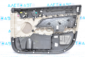 Door trim card front left Hyundai Elantra AD 17-18 black with beige insert plastic, armrest leather, molding gray gloss