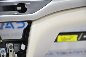 Torpedo front panel with AIRBAG Hyundai Elantra AD 17-18 prerest, black with beige inserts, chrome peeling, scratches