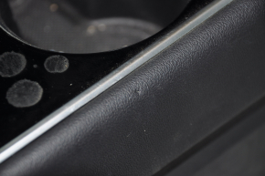 Central console armrest and cup holders Tesla Model 3 18-20 leather black, glossy overlays, bumpers, without wiring