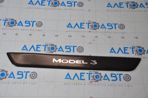 Door sill trim front left outer Tesla Model 3 18- carbon