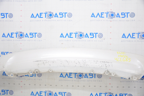 Rear bumper lip Ford Fusion mk5 13-18 for 1 pipe, white, cracks, scratches, broken fasteners, pressed