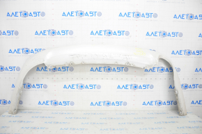 Rear bumper lip Ford Fusion mk5 13-18 for 1 pipe, white, cracks, scratches, broken fasteners, pressed