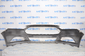 Front bumper bare Ford Fusion mk5 13-16 without parking sensors, white, pressed, scratches, honeycomb fractures, pressed fasteners