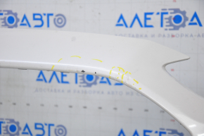 Front bumper bare Ford Fusion mk5 13-16 without parking sensors, white, pressed, scratches, honeycomb fractures, pressed fasteners