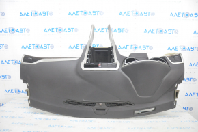 Torpedo front panel with AIRBAG Ford Fusion mk5 13-20 black with wood insert, beige overlays, under projection
