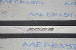 Door sill trim front left Ford Edge 15- black with backlight, scratches, chrome peeling