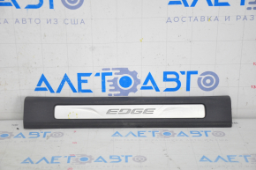 Door sill trim front right Ford Edge 15- black with backlight, scratches, bump, broken fastener