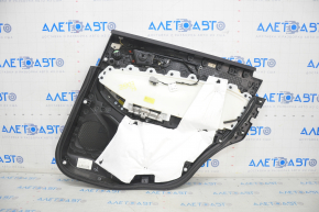 Door trim card rear left Ford Edge 15-18 black leather, titanium, white stitching, butts