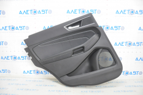Door trim card rear left Ford Edge 15-18 black leather, titanium, white stitching, butts