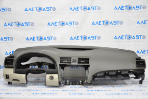 Torpedo front panel with AIRBAG Toyota Camry v40 brown with beige overlays