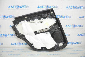 Door trim card rear right Ford Edge 15-18 black leather, titanium, white stitching