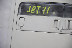 Front ceiling light VW Jetta 11-18 USA without sunroof, gray type 4, broken fasteners, scratches