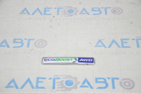 Emblem inscription ECOBOOST AWD tailgate Ford Edge 15-18 peeled chrome