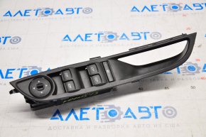 Front left window lift control Ford Focus mk3 11-18 black, 1 auto, 4 buttons, with black trim, broken mount