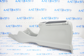 Console central armrest and cup holders Toyota Prius V 12-14 light gray assembled, scratches