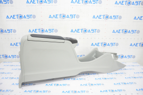 Console central armrest and cup holders Toyota Prius V 12-14 light gray assembled, scratches