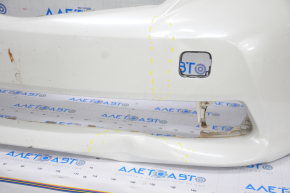 Front bumper bare Toyota Prius V 12-14 pre-rest, white, pressed, dented, tears