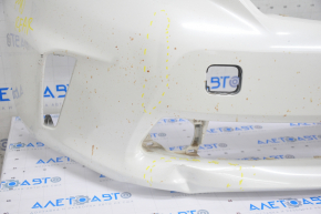 Front bumper bare Toyota Prius V 12-14 pre-rest, white, pressed, dented, tears