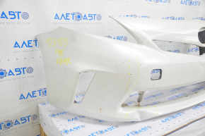 Front bumper bare Toyota Prius V 12-14 pre-rest, white, pressed, dented, tears
