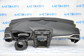 Torpedo front panel with AIRBAG Ford Fusion mk5 13-20 under start-stop, black overlays,