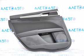 Door trim card rear left Ford Fusion mk5 17-20 black with black insert cloth, armrest leather, molding gray structure, scratches