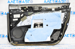Door trim card front left Ford Fusion mk5 17-20 black with black insert cloth, armrest leather, molding gray structure, scratches
