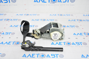 Driver's seat belt Ford Fusion mk5 17-20 black, with tensioner, cracked plastic on the mount