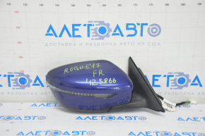 Side mirror right Nissan Rogue 17-20 7 pins, heated, turn signal, blue