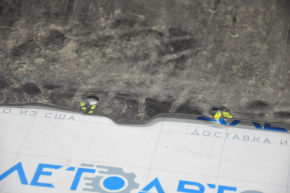Front bumper bare Nissan Rogue 17- blue, broken fastener, crack, pressed, scratches